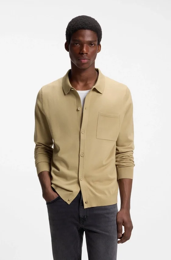Regular-fit jacket with ribbed trims Regular-fit jacket with ribbed trims