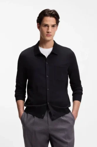 Regular-fit jacket with ribbed trims