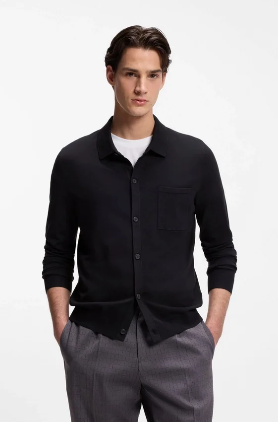 Regular-fit jacket with ribbed trims Regular-fit jacket with ribbed trims