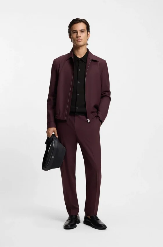 Regular-fit jacket with ribbed trims Regular-fit jacket with ribbed trims