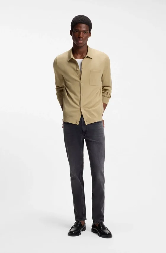 Regular-fit jacket with ribbed trims Regular-fit jacket with ribbed trims