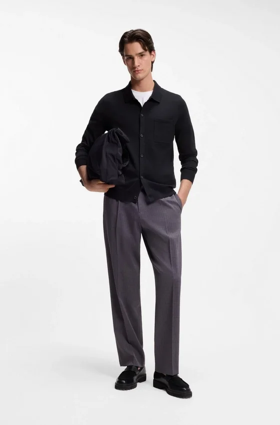 Regular-fit jacket with ribbed trims Regular-fit jacket with ribbed trims