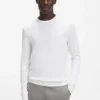 Regular-fit knitted sweater with crew neckline