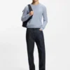 Regular-fit knitted sweater with crew neckline