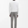 Regular-fit knitted sweater with crew neckline