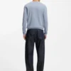 Regular-fit knitted sweater with crew neckline