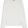 Regular-fit knitted sweater with crew neckline