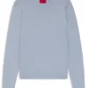 Regular-fit knitted sweater with crew neckline