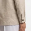 Regular-fit overshirt in virgin wool, silk and linen