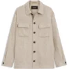 Regular-fit overshirt in virgin wool, silk and linen
