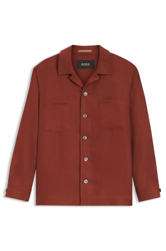 Regular-fit overshirt in wrinkle-resistant linen Regular-fit overshirt in wrinkle-resistant linen