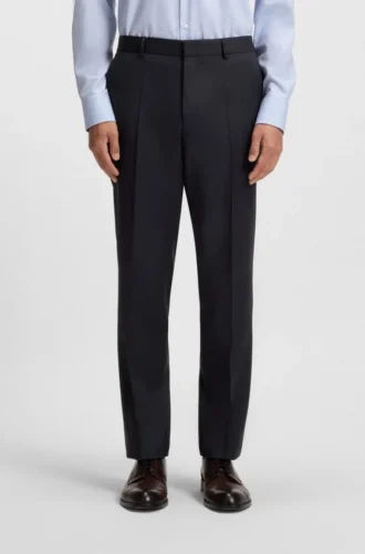 Regular-fit pants in virgin-wool serge