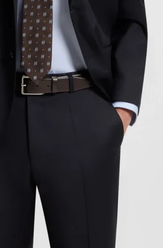 Regular-fit pants in virgin-wool serge