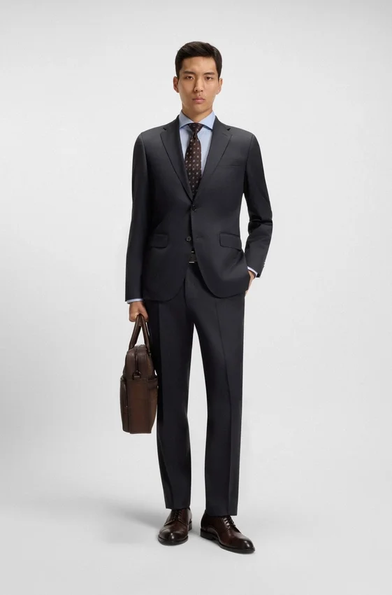 Regular-fit pants in virgin-wool serge Regular-fit pants in virgin-wool serge