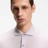 Regular-fit polo shirt in cotton and linen Regular-fit polo shirt in cotton and linen