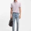 Regular-fit polo shirt in cotton and linen Regular-fit polo shirt in cotton and linen