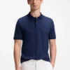 Regular-fit polo shirt in cotton-silk jacquard Regular-fit polo shirt in cotton-silk jacquard