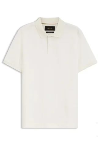 Regular-fit polo shirt in cotton-silk jacquard