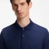 Regular-fit polo shirt in cotton-silk jacquard Regular-fit polo shirt in cotton-silk jacquard