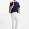Regular-fit polo shirt in cotton-silk jacquard Regular-fit polo shirt in cotton-silk jacquard