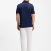Regular-fit polo shirt in cotton-silk jacquard Regular-fit polo shirt in cotton-silk jacquard