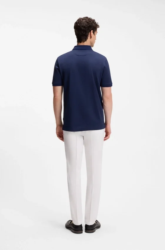 Regular-fit polo shirt in cotton-silk jacquard Regular-fit polo shirt in cotton-silk jacquard