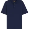 Regular-fit polo shirt in cotton-silk jacquard Regular-fit polo shirt in cotton-silk jacquard