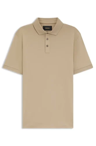 Regular-fit polo shirt in mercerized Italian cotton