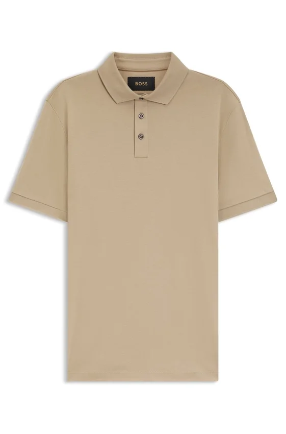 Regular-fit polo shirt in mercerized Italian cotton Regular-fit polo shirt in mercerized Italian cotton