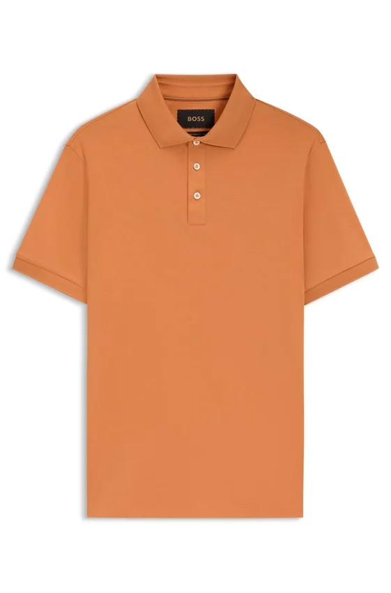 Regular-fit polo shirt in mercerized Italian cotton Regular-fit polo shirt in mercerized Italian cotton