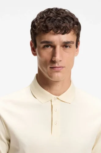 Regular-fit polo shirt in mercerized Italian cotton