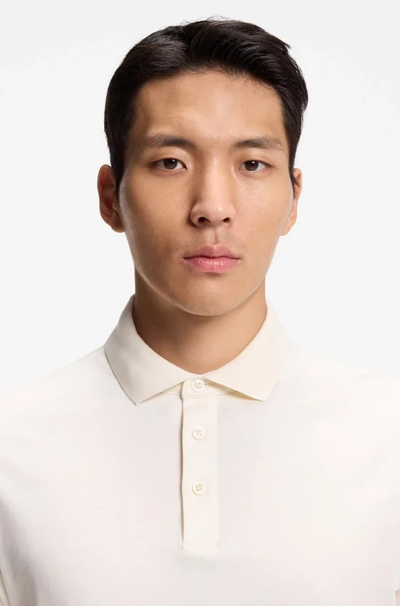 Regular-fit polo shirt in mercerized Italian cotton Regular-fit polo shirt in mercerized Italian cotton