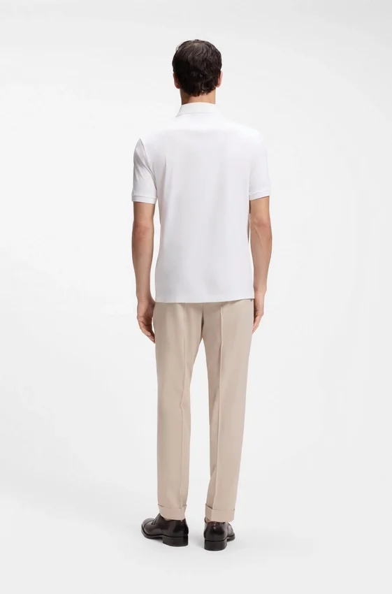 Regular-fit polo shirt in mercerized Italian cotton Regular-fit polo shirt in mercerized Italian cotton