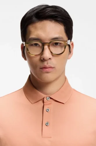 Regular-fit polo shirt in mercerized Italian cotton