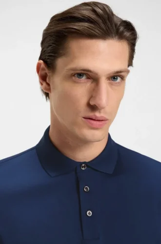 Regular-fit polo shirt in mercerized Italian cotton