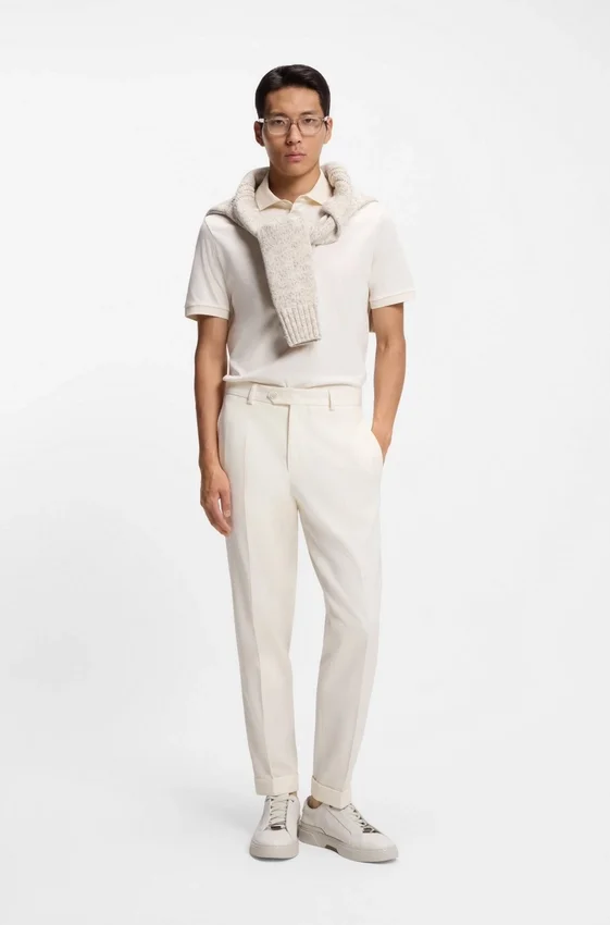 Regular-fit polo shirt in mercerized Italian cotton Regular-fit polo shirt in mercerized Italian cotton