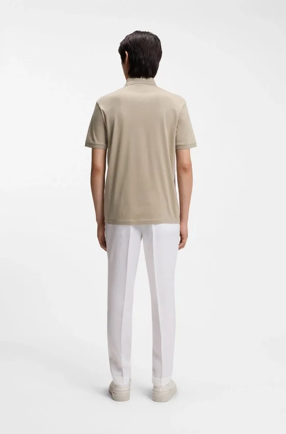 Regular-fit polo shirt in mercerized Italian cotton Regular-fit polo shirt in mercerized Italian cotton