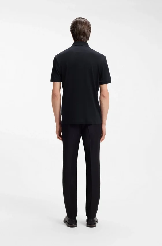 Regular-fit polo shirt in mercerized Italian cotton Regular-fit polo shirt in mercerized Italian cotton