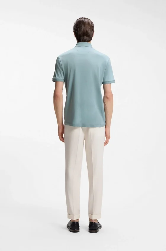 Regular-fit polo shirt in mercerized Italian cotton Regular-fit polo shirt in mercerized Italian cotton