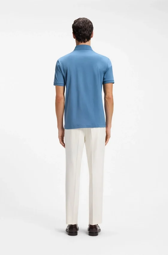 Regular-fit polo shirt in mercerized Italian cotton Regular-fit polo shirt in mercerized Italian cotton