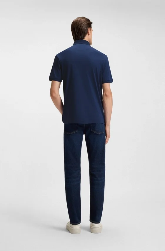 Regular-fit polo shirt in mercerized Italian cotton Regular-fit polo shirt in mercerized Italian cotton