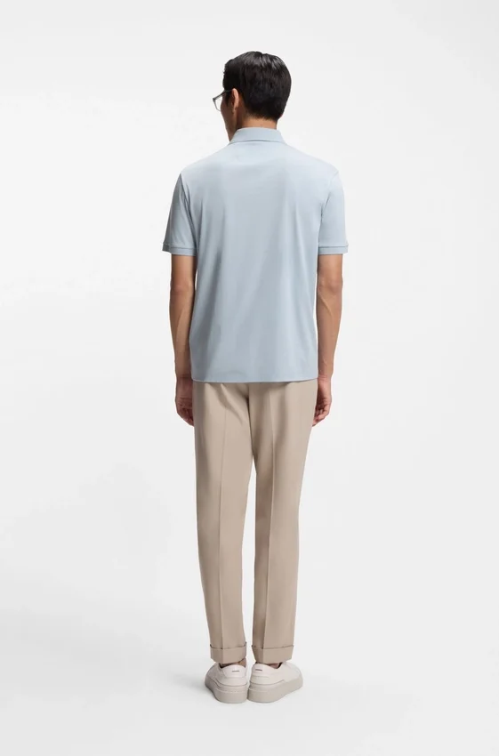 Regular-fit polo shirt in mercerized Italian cotton Regular-fit polo shirt in mercerized Italian cotton