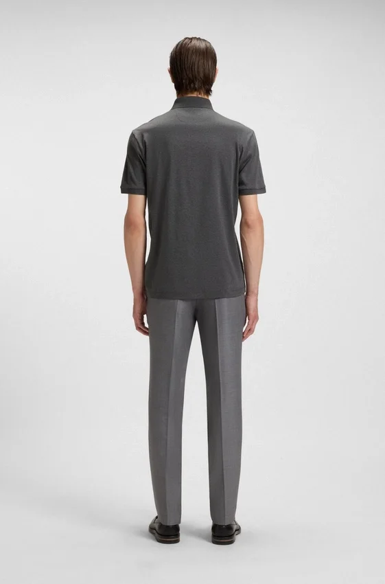 Regular-fit polo shirt in mercerized Italian cotton Regular-fit polo shirt in mercerized Italian cotton