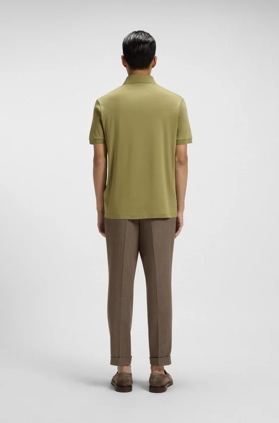 Regular-fit polo shirt in mercerized Italian cotton Regular-fit polo shirt in mercerized Italian cotton