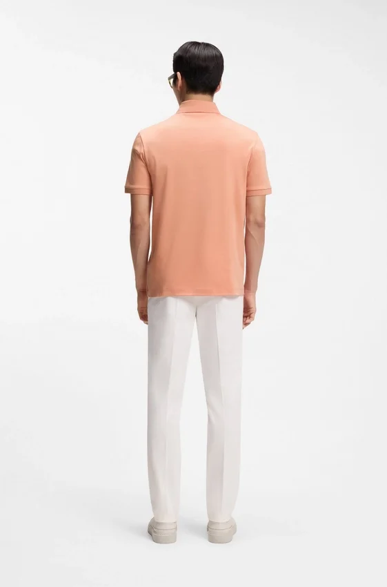 Regular-fit polo shirt in mercerized Italian cotton Regular-fit polo shirt in mercerized Italian cotton