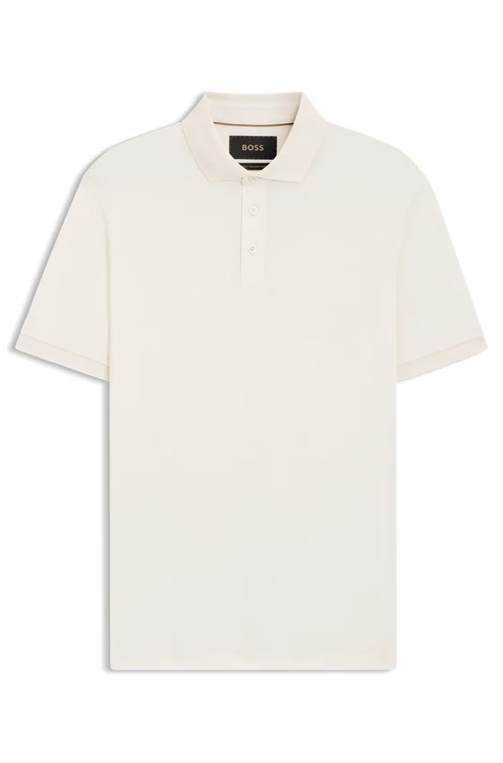 Regular-fit polo shirt in mercerized Italian cotton Regular-fit polo shirt in mercerized Italian cotton