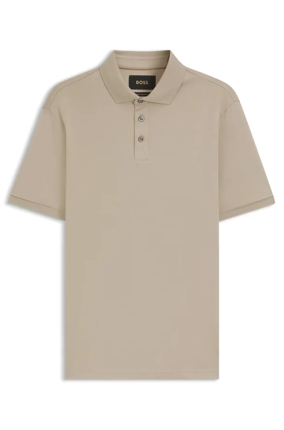 Regular-fit polo shirt in mercerized Italian cotton Regular-fit polo shirt in mercerized Italian cotton