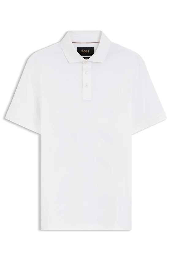 Regular-fit polo shirt in mercerized Italian cotton Regular-fit polo shirt in mercerized Italian cotton
