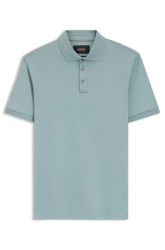 Regular-fit polo shirt in mercerized Italian cotton Regular-fit polo shirt in mercerized Italian cotton