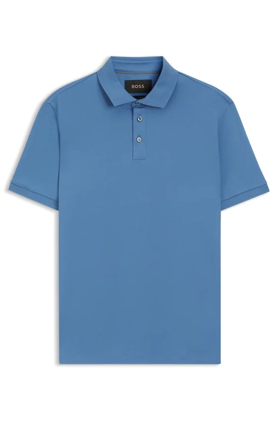 Regular-fit polo shirt in mercerized Italian cotton Regular-fit polo shirt in mercerized Italian cotton
